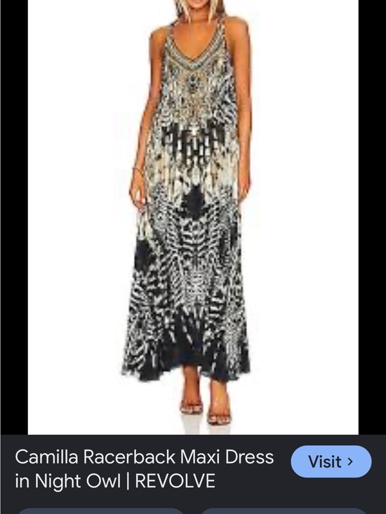 Camilla Dresses & Skirts - Camilla Black and Cream Beaded Racerback Maxi Dress with hidden pockets